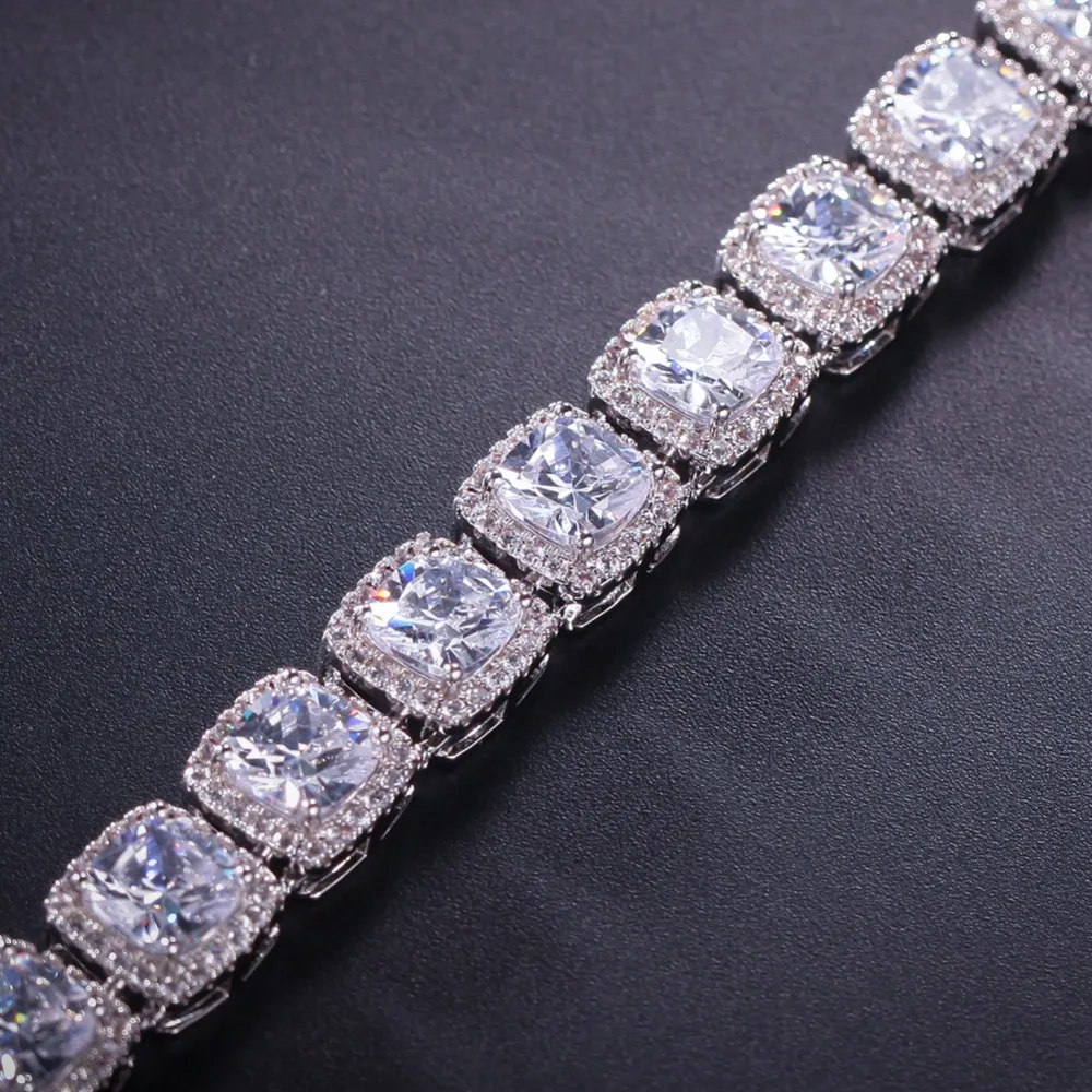 

Men hiphop Iced out bling chain necklace 1 ROW full zircon 18i-24inch long Men's fashion luxury Chains Necklaces Hiphop jewelry