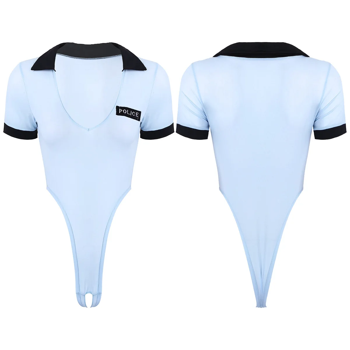 Женское Эротическое нижнее белье женское боди с коротким рукавом и высоким