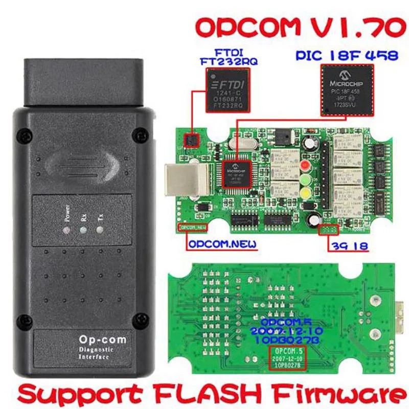 Opcom V1.70 OP Com 2014 V Can OBD2 прошивка с чипом PIC18F458 и FTDI FT232RQ поддержка флеш