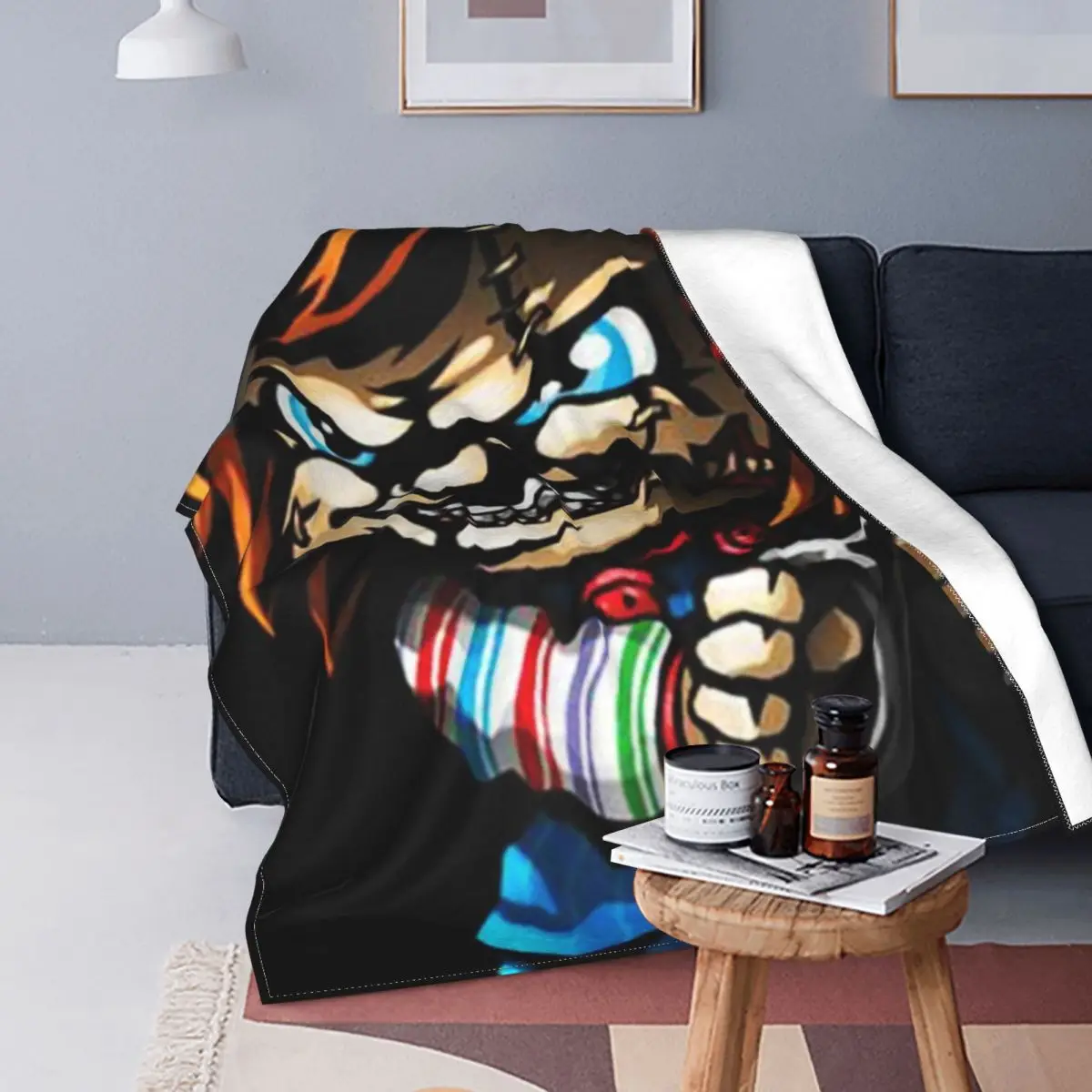 

Shock Chucky Blankets Horror Movie Amnie Flannel Fleece Plush Warm Soft Throw Blankets For Bedspread Bedding Couch Quilt Cover
