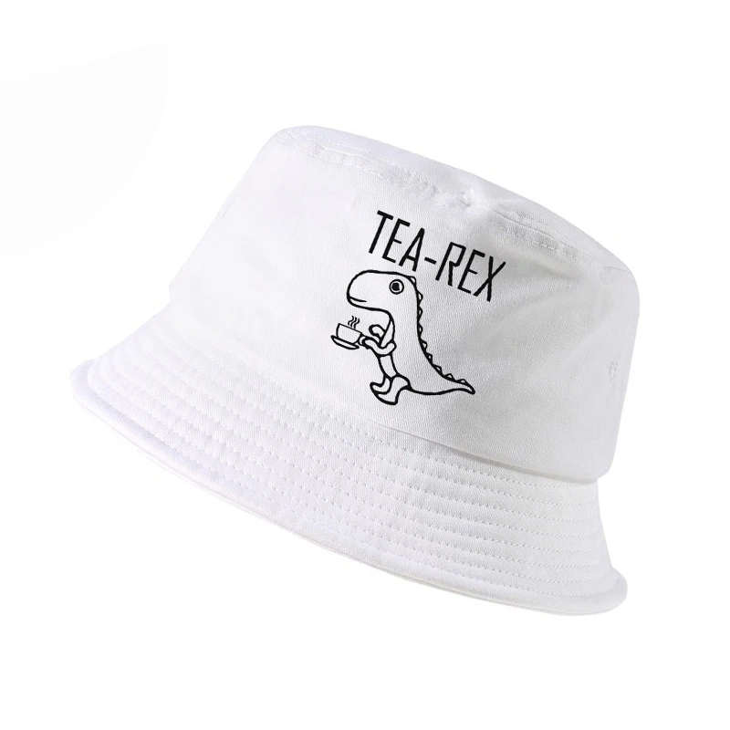 

Tea rex mens fisherman hats funny joke pun jurassic dinosaur drink coffee novelty gift panama bucket hat summer fishing hat