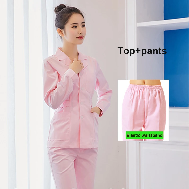 Медицинская одежда, белые топы с длинным/коротким рукавом, медицинское пальто, стоматологическая лаборатория, униформа доктора, Женская аптека, рабочая одежда, медицинские скрабы - Цвет: Set6