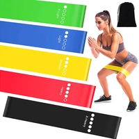 5 pieces pack elastic rubber butt hip resistance loop band set gym yoga pilates fitness exercise bands