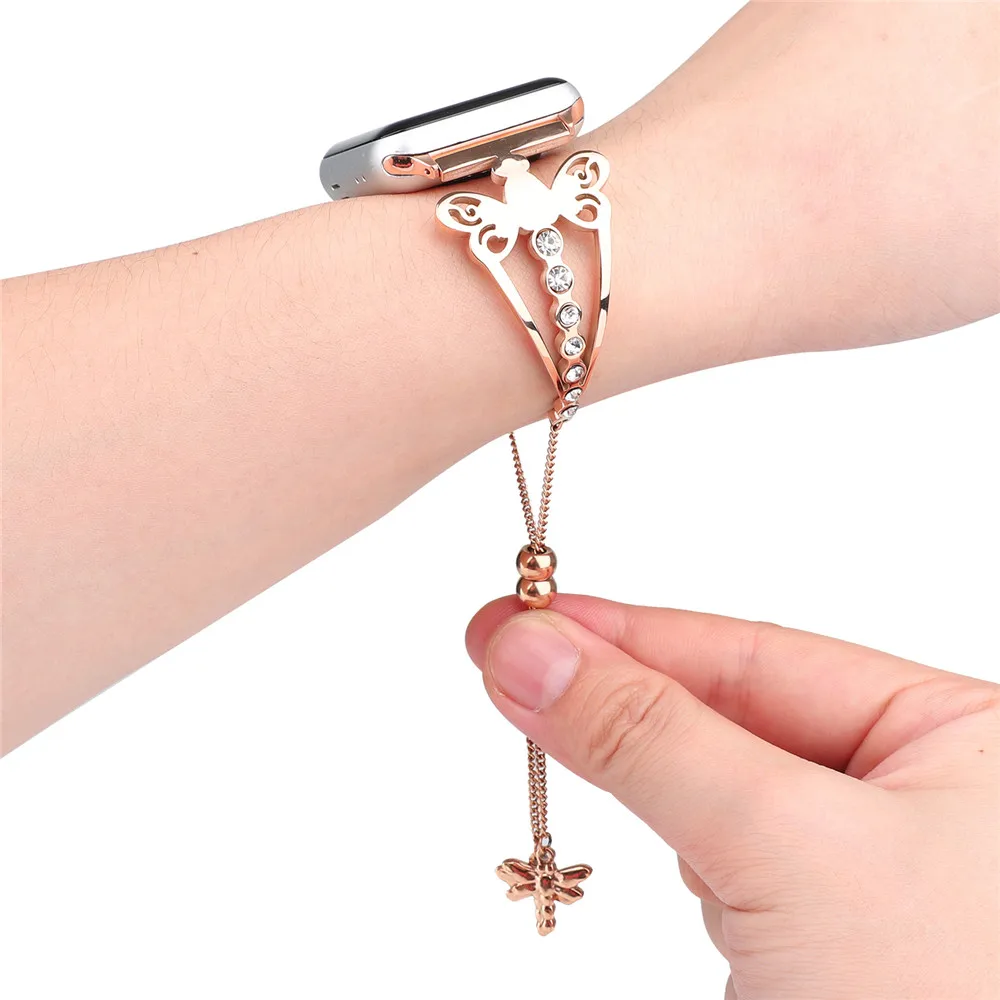 Браслет для Apple Watch iWatch Series 5 4 3 2 1 Женский металлический ювелирный браслет с