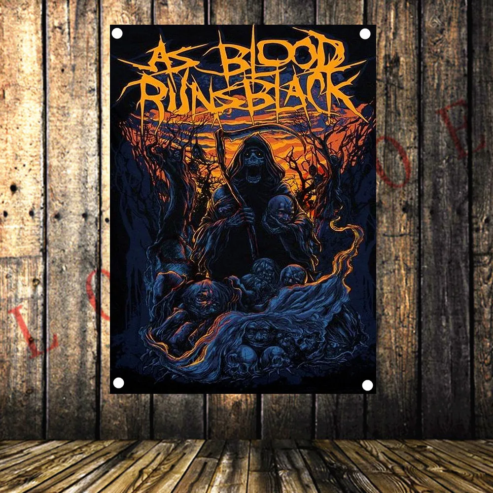 Rock Band Tattoo Banner Cloth Art Retro Poster Tapestry Flag Mural Hanging Painting Bar Cafe Bedroom Background Decor |