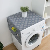 geometric rhombus dust covers washing machine covers refrigerator dust protector with pocket cotton dust covers home cleaning