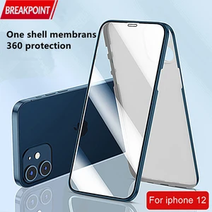 360 full cover integration screen protector phone case for iphone 12 mini pro max integrated design shell for man women free global shipping