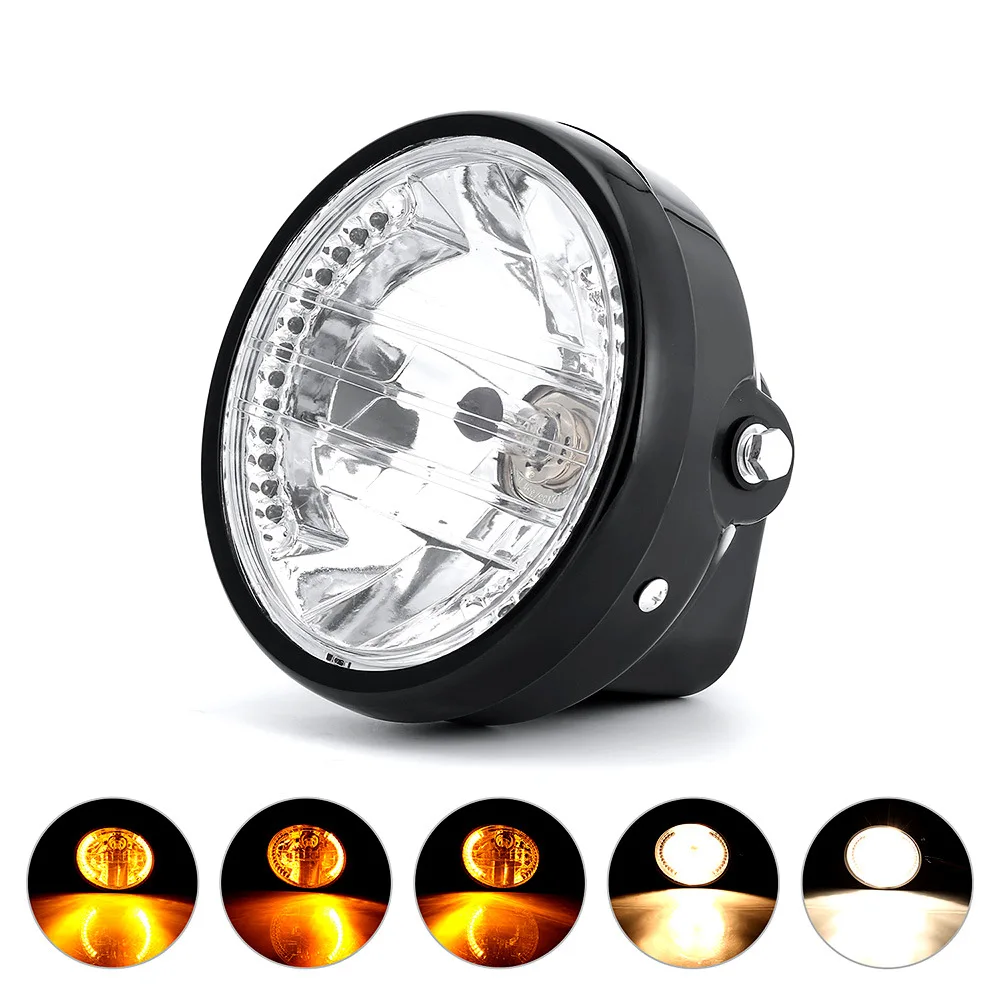 7 &quotH4 Фары для мотоцикла галогенные огни сигнальный фонарь Harley GN125 CG200 Honda dio Cafe Racer