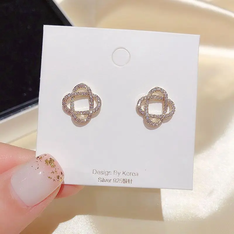 Женские Геометрические серьги гвоздики MIGGA золотистые с микрозакрепкой и