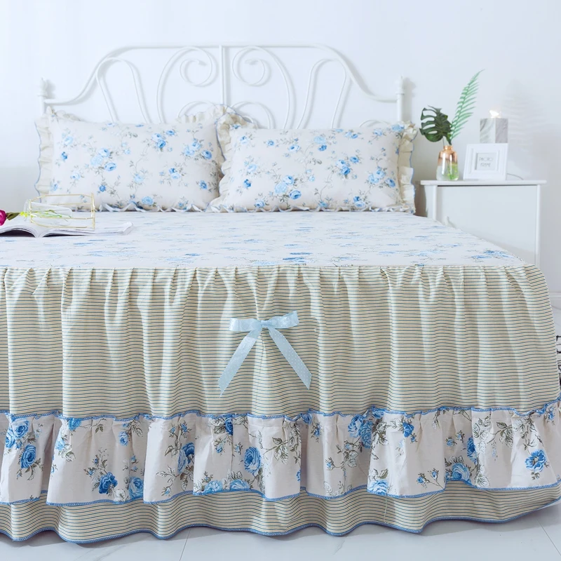 Комплект постельного белья из 100% хлопка с наволочкой и бантом|Покрывало| |