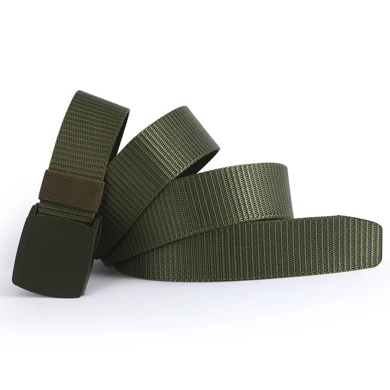 Anpudusen Men Female Belts Military Nylon Adjustable Belt Men Outdoor Travel Tactical Waist Belt with Plastic Buckle for Pants