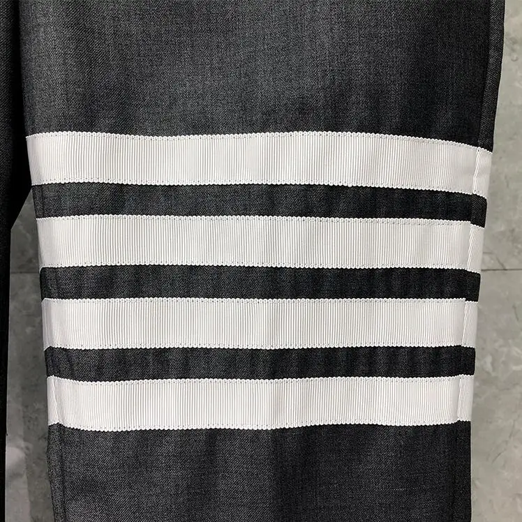 

2021 Fashion TB THOM Brand Men Casual Suit Pants Men's Business Striped Spring And Autumn Straight Formal Trousers Ins