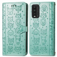 cat and dog pattern phone case for xiaomi redmi 9t bumper flip wallet pu leather case for redmi 9t case for redmi 9t cover book