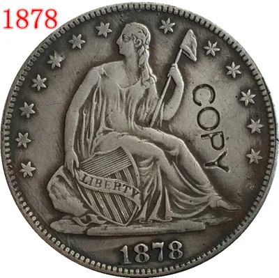 

USA 1878 P,CC,S SEATED LIBERTY HALF DOLLAR COPY COINS