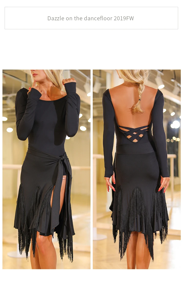 ZYM Танцевальный Стиль повторяет снова юбка с бахромой#1902 Женская одежда для латинских танцев тренировочная одежда с бахромой Бандажное белье с разрезом