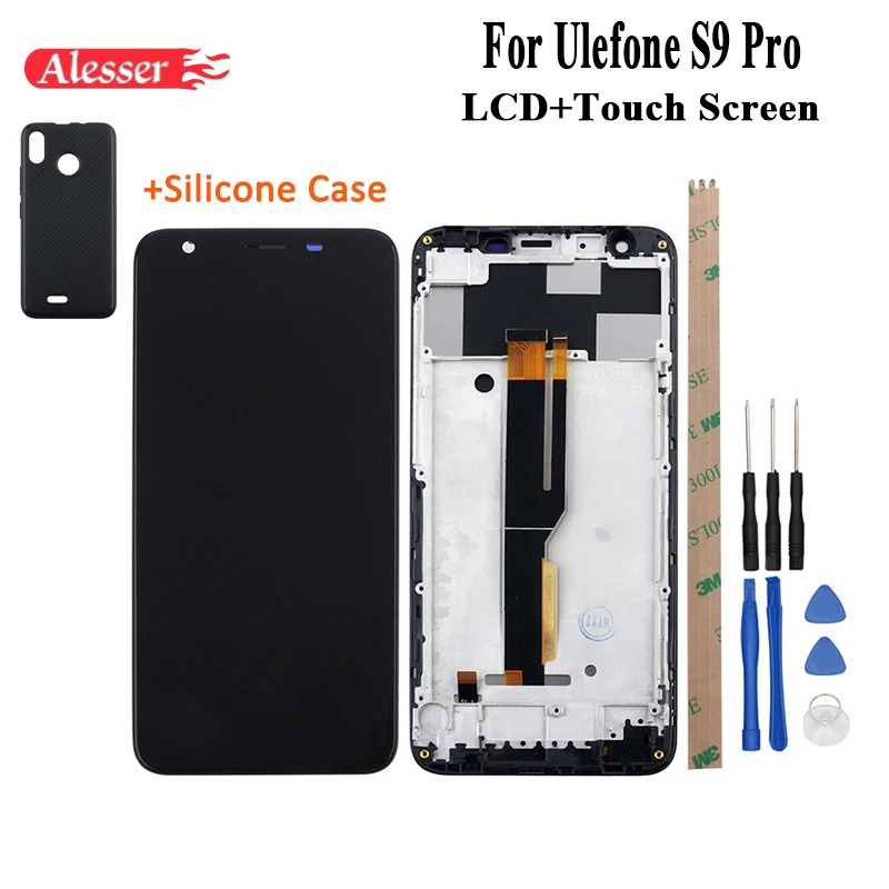 Alesser для Ulefone S9 Pro ЖК-дисплей и сенсорный экран с рамкой + силиконовый чехол
