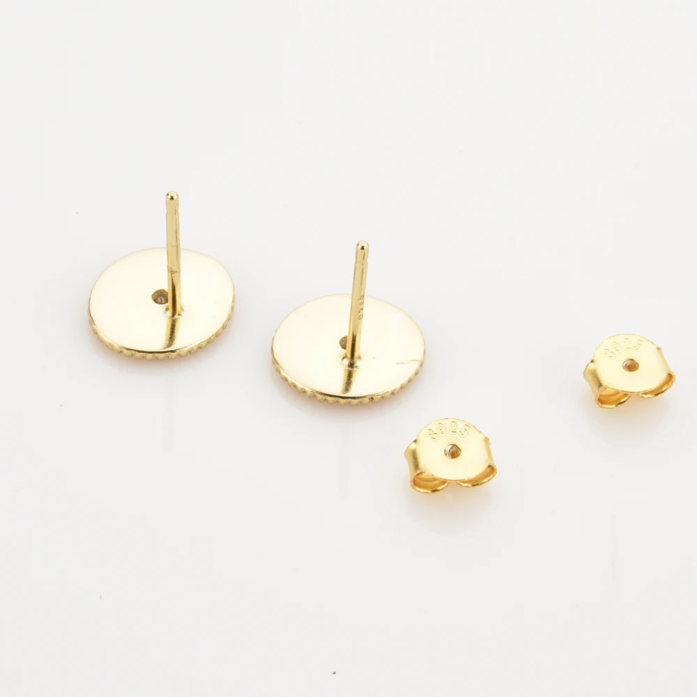 Серьги-гвоздики женские круглые из серебра 925 пробы