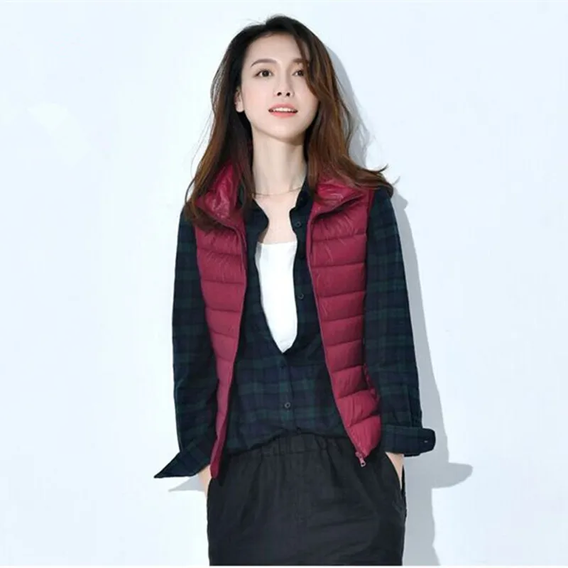 Оптовая продажа зимний женский пуховый жилет Модный без рукавов куртка теплый