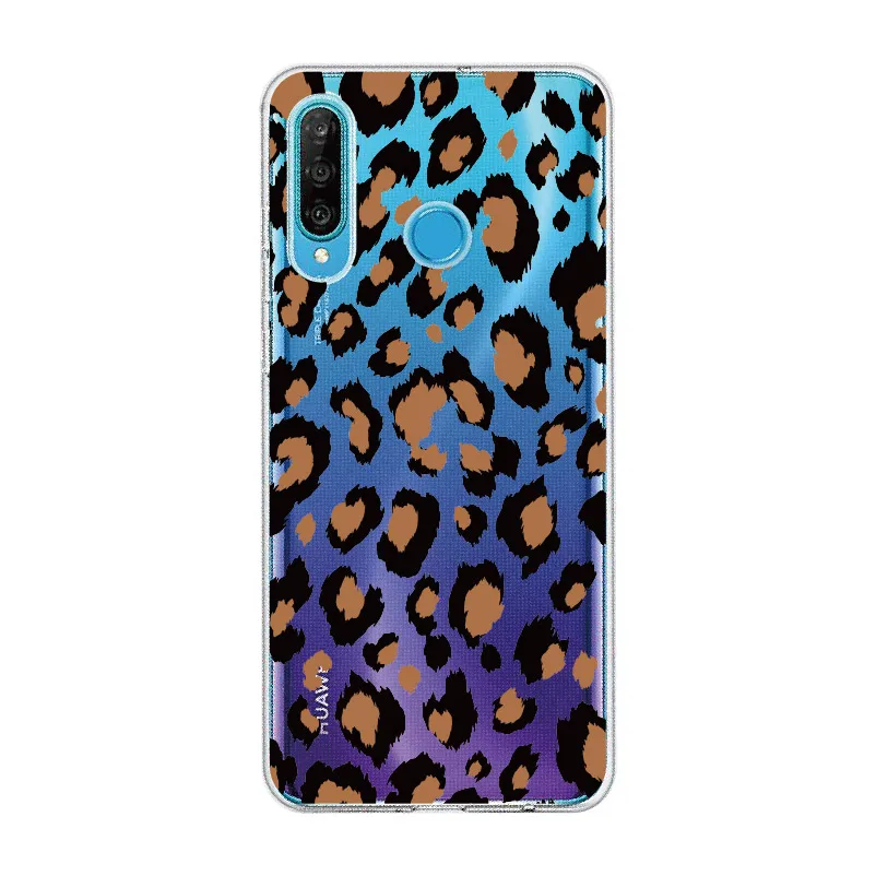 

Fashion Sexy Leopard Print Panther For Huawei Honor Mate 10 20 Nova P20 P30 P40 P Smart Soft Crystal Slim Protective Clear Case