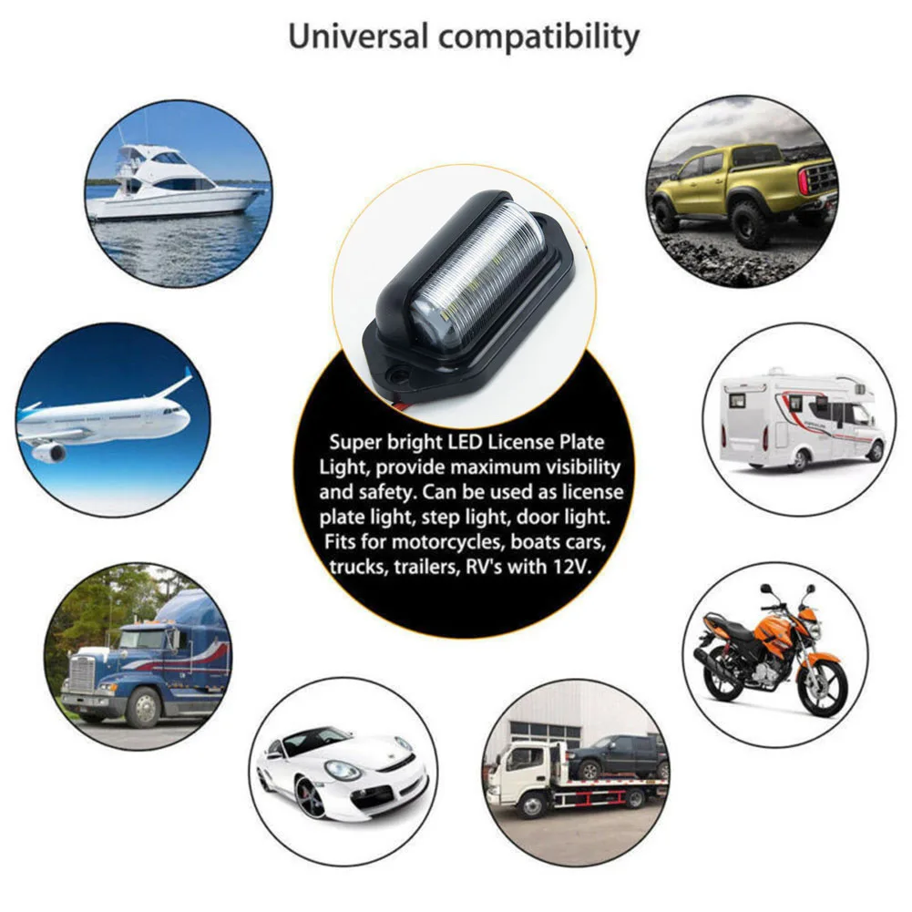 

Lamp License plate lights Accessory 2 Lines Truck 66*33*25MM Replacement