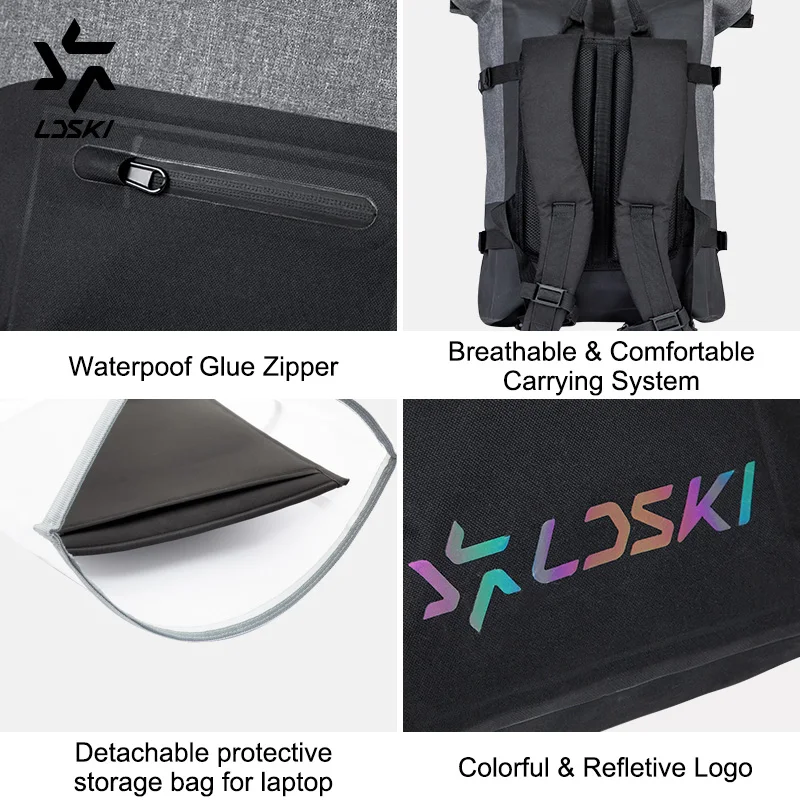 Водонепроницаемая Лыжная сумка LDSKI с рулонным верхом уличный Рюкзак Сумка для