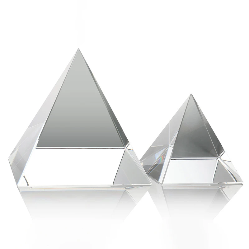 Кристальная египетская пирамида миниатюрная K9 стеклянная целебная фигурка для