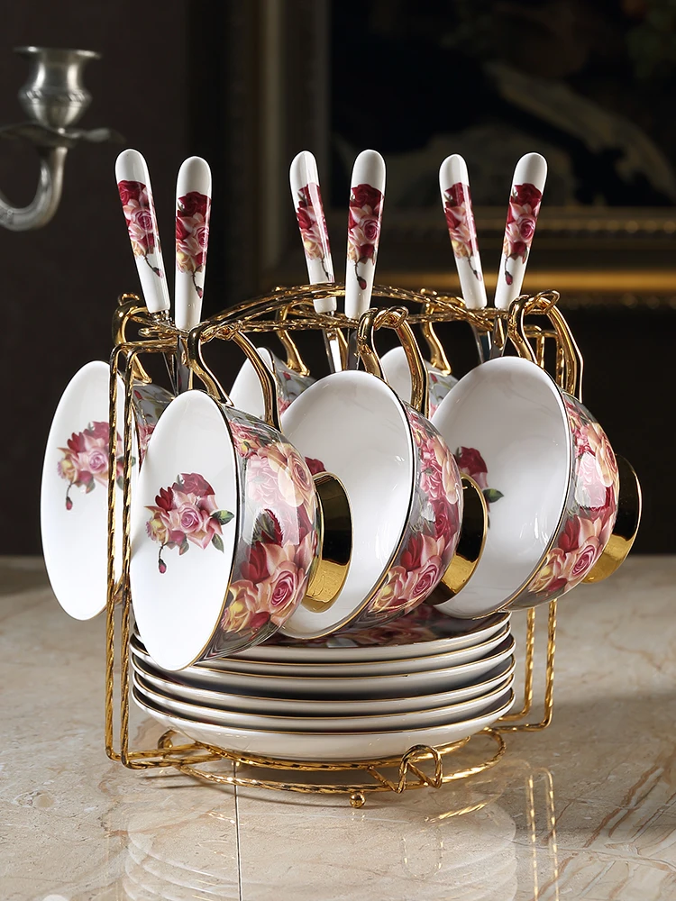 Европейские кофейные чашки набор блюдец из костяного фарфора чайная чашка