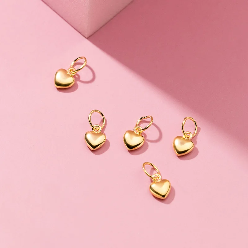 Подвеска в виде сердца из серебра 925 пробы с золотым/платиновым/розовым золотом 1