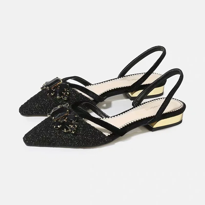 Женские босоножки из флока ZA туфли на высоком квадратном каблуке с ремешком