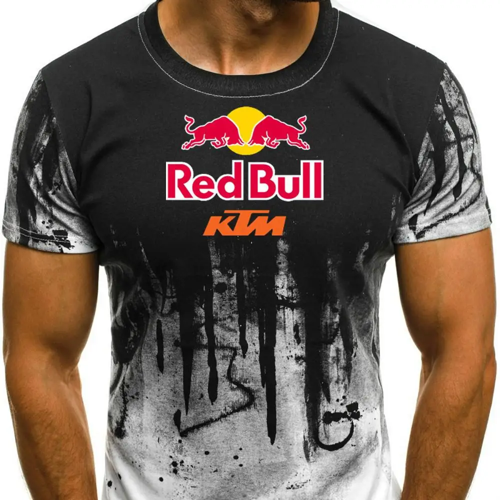 

Red racing hot-selling men's T-shirt outdoor sports 3D printing motorcycle brand short-sleeved O-neck breathable oversized top