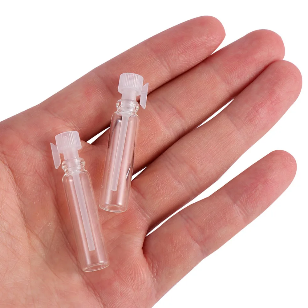 

100pcs Useful 1ml Empty Bottles Glass Perfume Bottles Portable Makeup Holders