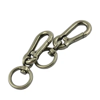 2 sets heavy duty metal alloy spring snap quick release hook clasp keychain pet dog leash diy hematite gunmetal