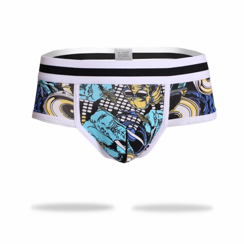 

5 Pieces/Set Men's Anime Character Print Knickers Soft and Cotton Breathable Convex Triangle Briefs Widely Belts Cartoon Panties