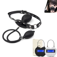 inflatable open mouth gag digital timer switch bdsm bondage for couples adult game time lock sex toys accessories