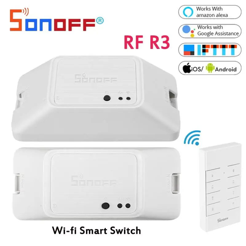 SONOFF RF 433 R3 Smart Switch Home DIY Wifi Switches eWeLink APP/433Mhz/Voice Remote Control Works With Alexa Google IFTTT |