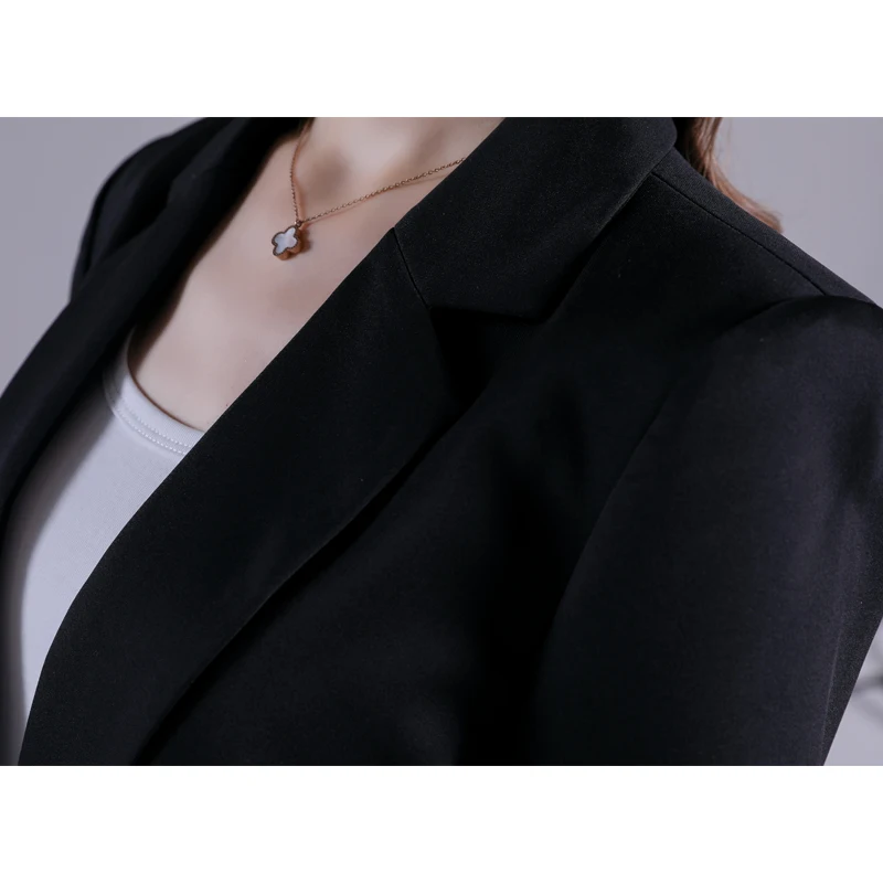 Модный черный цвет тонкий шикарный с длинным рукавом женский профессиональный