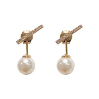 fashion new pearl earrings sterling with diamond earrings short temperament korean earring pendant women jewelry gift