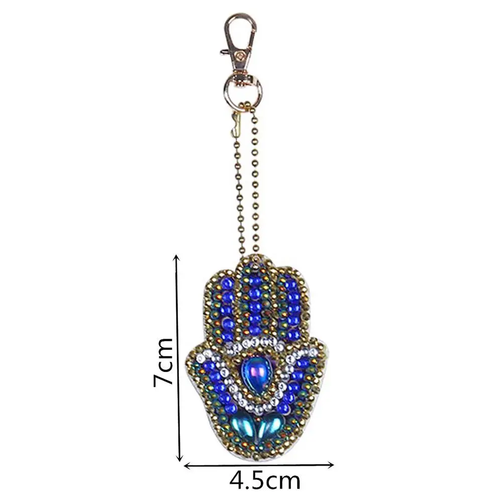 

5pcs Drill DIY Full Round Diamond Painting Handmade Key Chain Special-shaped Shoes Hat Women Bag Decor Hanging Resin Pendant