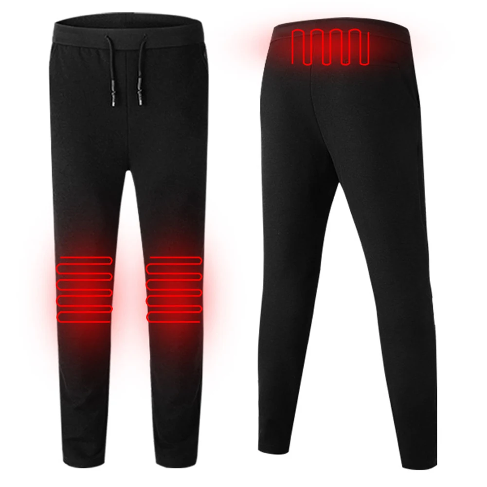 

Women Men Polyester Electric Heated Pant Camping Winter Adjustable Temperature Solid Pocket Hiking Elastic Warm USB Charging