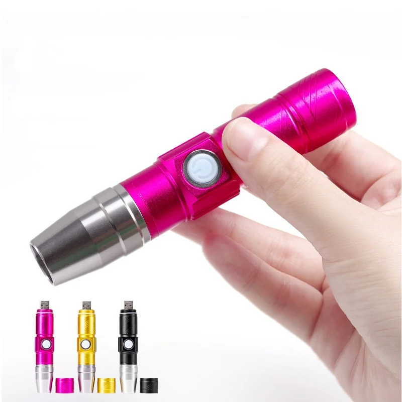 

New Nail Art Curing UV Glue Diamond Decoration 30s Fixed Ultraviolet Light Portable Usb Rechargeable Flashlight Nail Lamp
