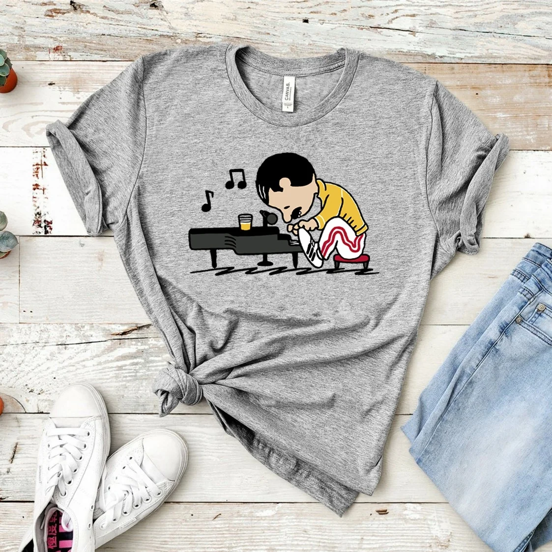 2020 Freddie Mercury Play The Piano забавная графическая футболка милая рубашка хипстерский топ