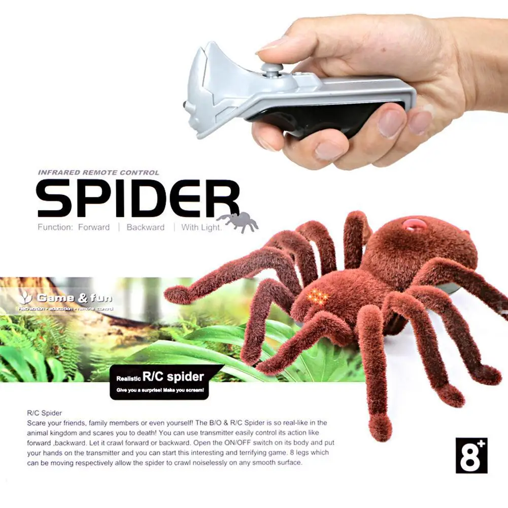 

Halloween simulation tricky toy 2-way infrared remote control spider infrared remote control spider super realistic spider