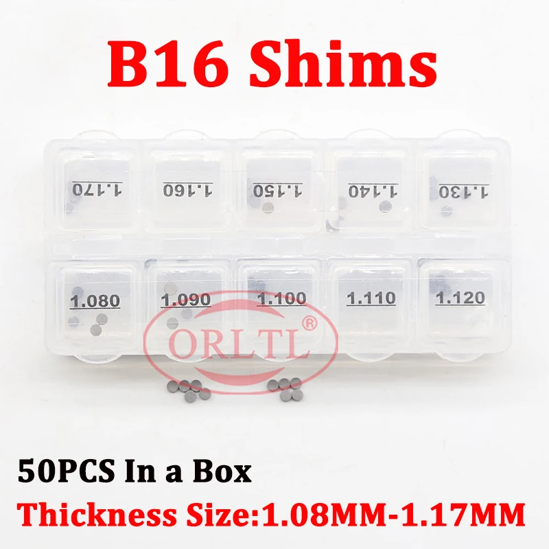 

50PCS b16 Shims Washer Size 1.08mm--1.17mm B16 Adjustment Gasket Kit For Bosch Injector