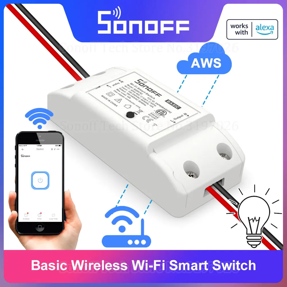 ITEAD Sonoff Basic R2 Wi-Fi DIY умный Беспроводной дистанционного Управление переключатель