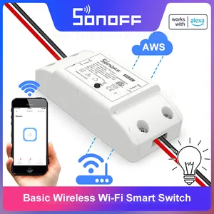 Умный Беспроводной Выключатель SONOFF BasicR2, Wi-Fi, сделай сам, дистанционное управление, световой модуль для умного дома, голосовое управление через Alexa Google eWeLink