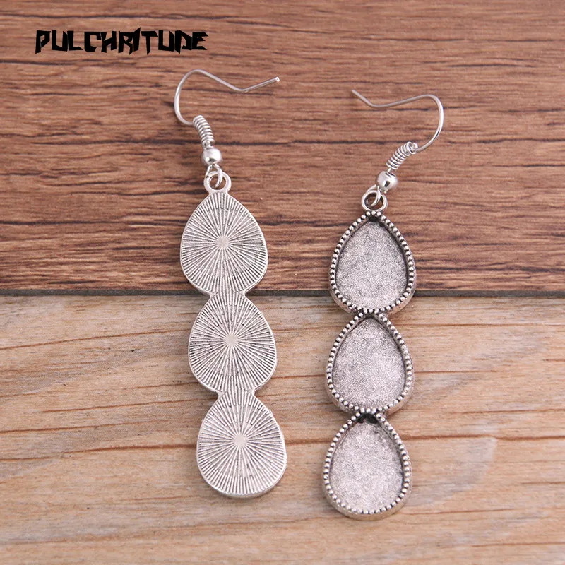 2 шт. 10*14 мм * 3 цвета капель воды основа для кабошона серег установка пустые крючки