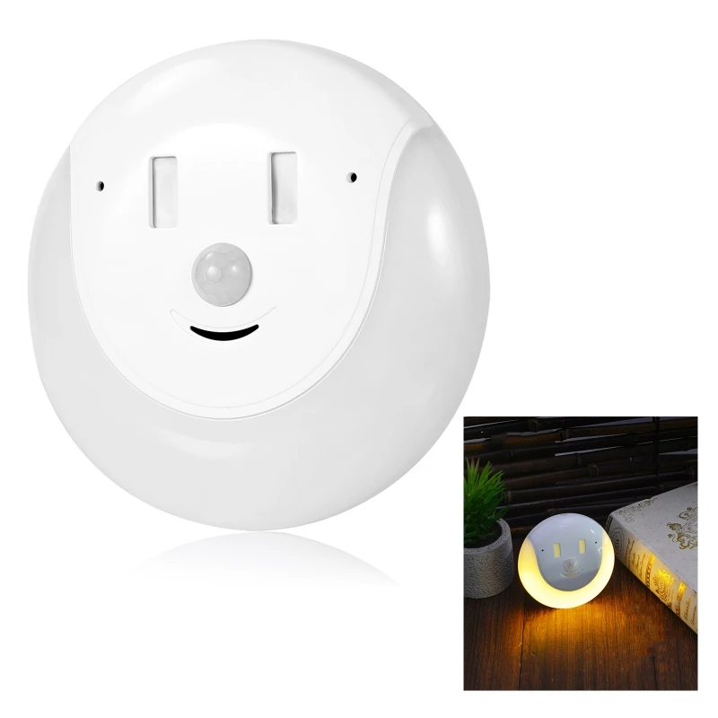 USB аккумуляторная Ночная лампа с индукцией тела Сенсор освещение в форме улыбки