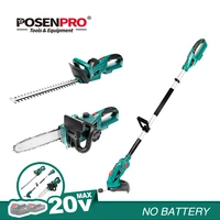 posenpro no battery electric hedge trimmer 20v cordless pruning shears grass trimmer chain saw garden bare tools