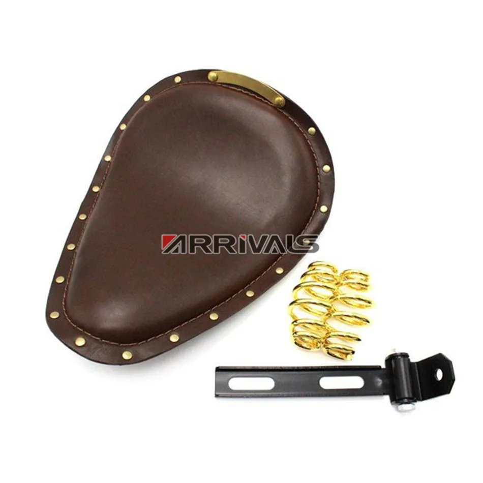 Мотоциклетное кожаное винтажное переднее сольное сиденье с гвоздиком для Harley