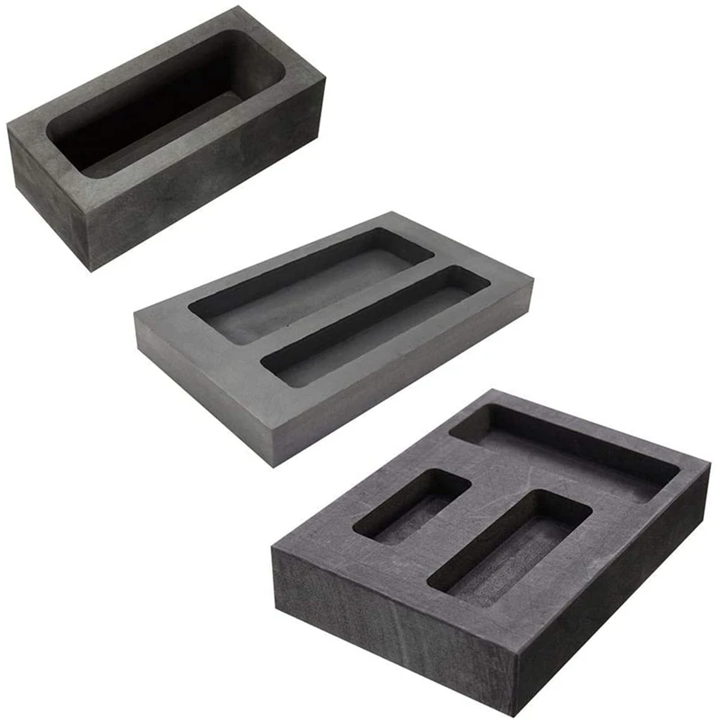 

Graphite Ingot Mold, 3-In-1 Graphite Casting Ingot Mold Metal Refining Scrap Mold, for Melting Casting Refining Metal
